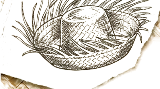 Ilustración de un sombrero tejido